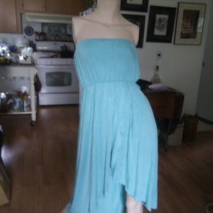 Strapless faux wrap dress